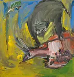 Siegfried Anzinger, Untitled, 1983, oil on canvas; framed
