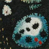 Gunter Damisch, Dunkle Weltfeldlöcher, 1994, oil on canvas; framed