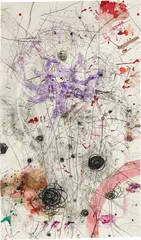 Hubert Scheibl, Space train underground, 2005/06, mixed media on paper; framed