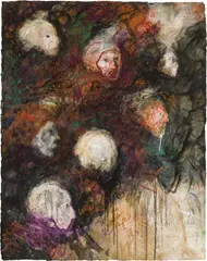 Anton Christian, Westwind schwarz, 1993, mixed media on paper; framed