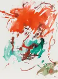 Otto Muehl, Head, 1984, mixed media on paper; framed