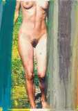 Arnulf Rainer, Untitled (from the FKK-series), 2008, mixed media on laser print; framed
