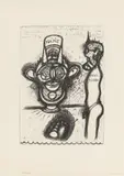 Arnulf Rainer, Project "Herrenhelm, offset print; framed