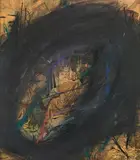 Arnulf Rainer, Untitled, mixed media on thin cardboard; framed