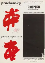 Markus Prachensky, Untitled (exhibition poster: Galerie St. Stephan), 1958, offset print and screenprint; framed
