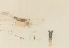 Walter Pichler, Untitled, 1972, mixed media on paper; framed