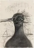 Alois Mosbacher, Untitled, 1986, charcoal on paper; framed
