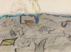 Karl Anton Fleck, Untitled, 1978, mixed media on paper; framed