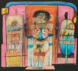 Franz Ringel, Untitled, 1977, mixed media on paper; framed