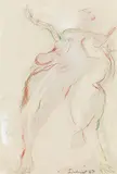 Adolf Frohner, Nude, 1967, mixed media on paper; framed