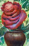 Ernst Fuchs, Riesenrose, 1996, mixed media on paper; framed