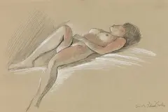 Daniel Friedemann Fuchs, Lying nude, 1983, pastel on paper; framed