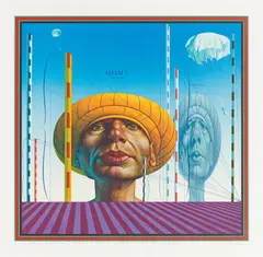 Rudolf Hausner, Adam maßstäblich II, 1973, serigraph in 60 colours; framed
