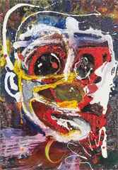 Christian Eisenberger, Untitled (head), 2012, mixed media on canvas; unframed