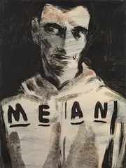 Mean by Andreas Leikauf, 2001, oil on canvas; unframed, sold Mar 2022