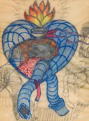 Peter Pongratz, Untitled, 1968, mixed media on paper; framed