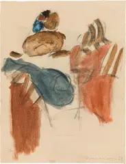 Peter Krawagna, Untitled (landscape), 1972, mixed media on paper; framed