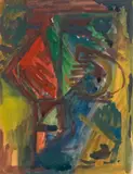 Hubert Schmalix, Untitled, 1980, gouache on paper; framed