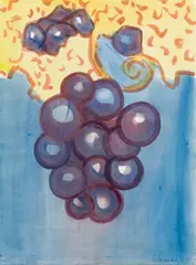 Hubert Schmalix, Untitled (grapes), 2002, gouache on paper; framed