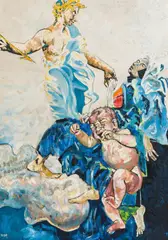 Helga Druml, Cupid, oil on canvas; framed