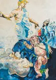 Helga Druml, Cupid, oil on canvas; framed