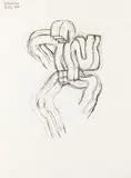 Erwin Reiter, Frühzeittanz, 1988, charcoal on paper; framed