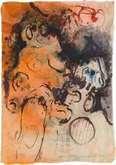 Ernst Len, Untitled, 1983, mixed media on paper; framed