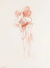 Erwin Reiter, Untitled, 1990, red chalk on paper; framed