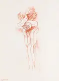 Erwin Reiter, Untitled, 1990, red chalk on paper; framed