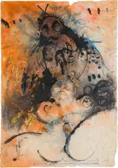 Ernst Len, Untitled, 1983, mixed media on paper; framed