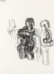 Erwin Reiter, Untitled, 1989, charcoal on paper; framed