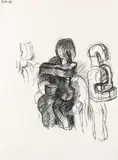 Erwin Reiter, Untitled, 1989, charcoal on paper; framed