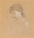 Gustav Klimt, Portrait of a girl with bared shoulder