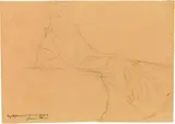 Gustav Klimt, Study of a sitting woman, leaned to the right, c. 1903/04, black chalk on paper