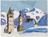 Alfons Walde, Steeples and Jochberger mountains in the winter