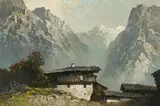 Oskar Mulley, On the mountainside, oil on canvas