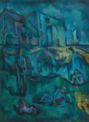 Joseph Floch, Das Leben" (Blue landscape), 1923/24, oil on canvas