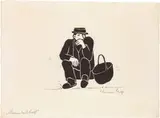 Werner Berg, Mann mit Korb, 1937, woodcut on paper