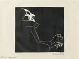 Werner Berg, Blinder Organist, 1956, woodcut on paper