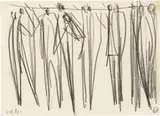 Werner Berg, Skittle player, 1967, pencil on paper