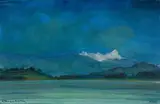 Arnold Clementschitsch, Evening light of the Julians, c. 1925, oil on canvas