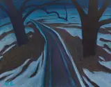 Werner Berg, Spätwinterabend, 1968, oil on canvas