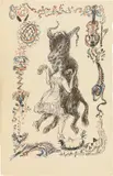 Alfred Kubin, Untitled (woman with donkey), 1948, watercolour and India ink washed on laid paper