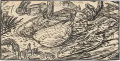 Alfred Kubin, Lying man, India ink on paper