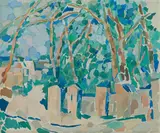 Gustav Hessing, Schlossmauer in Himberg, 1960, oil on canvas