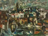 Gustav Hessing, Stadt, 1935, oil on canvas