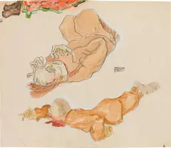 Erwin Dom Osen, Study of sick people, 1919, watercolour, pencil on paper