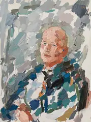 Gustav Hessing, Portrait of Ludwig Schwarzer, 1963, oil on canvas; unframed