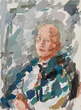 Gustav Hessing, Portrait of Ludwig Schwarzer, 1963, oil on canvas; unframed