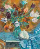 Maximilian Florian, Still life with flowers and shells, 1954, oil on canvas